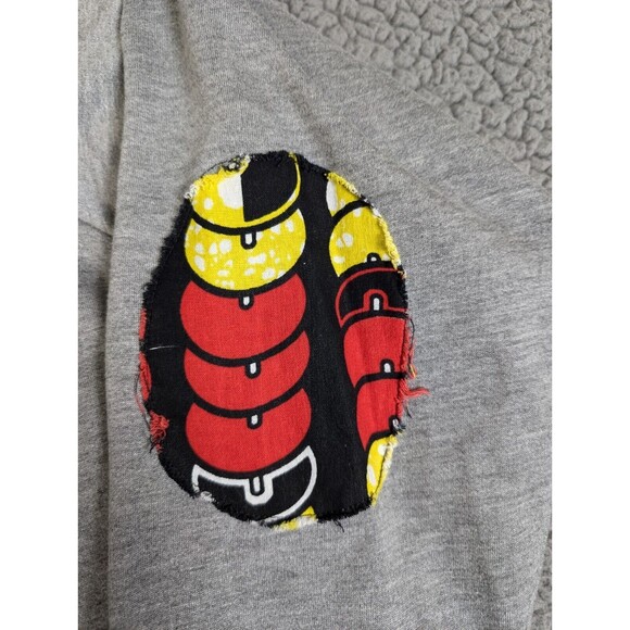 Urban African New York Hoodie Sweatshirt Tribal Prints Gray Zip Up Pockets XXL - Picture 6 of 9